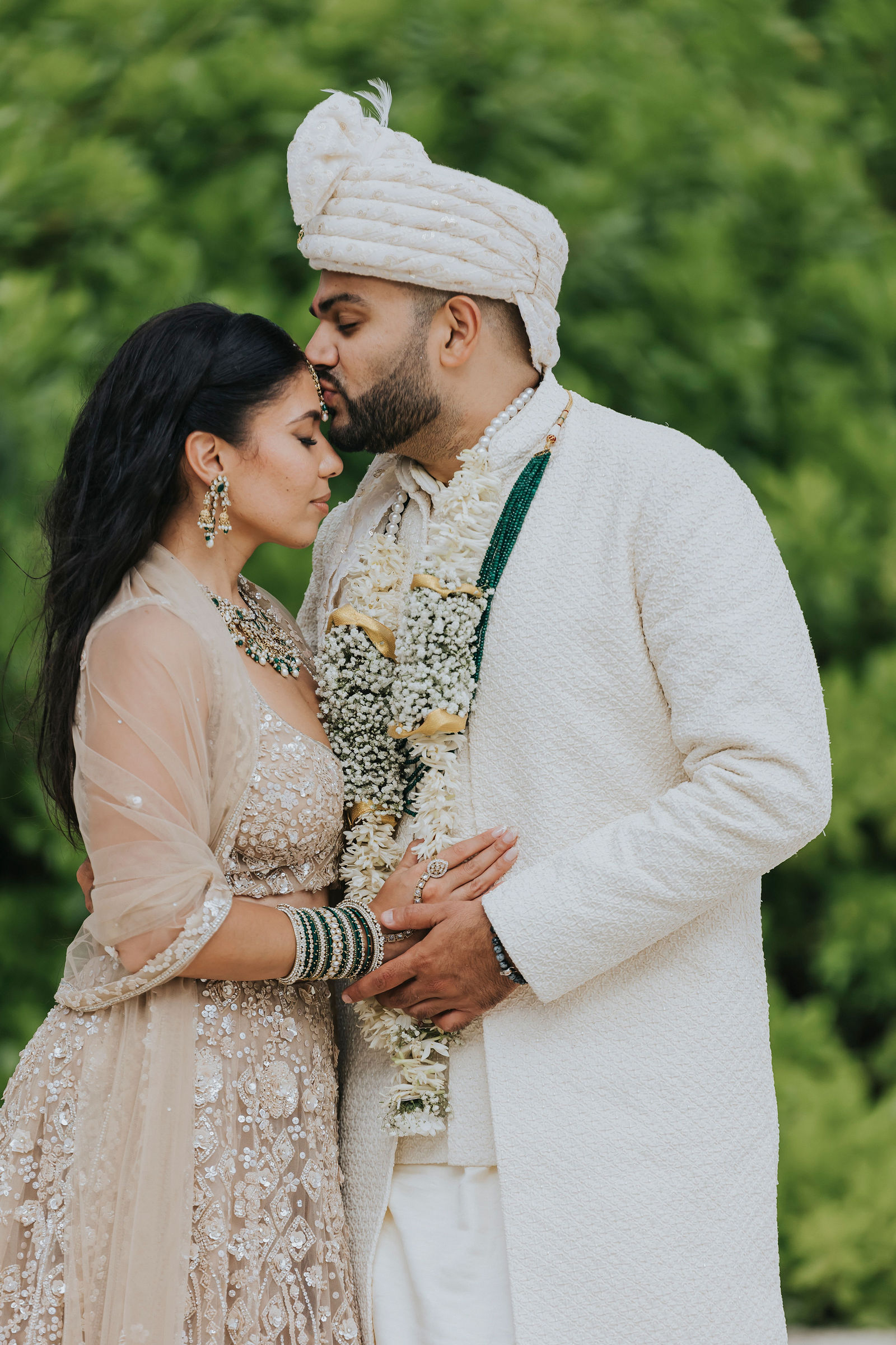 Naysa and Harsh kissing during their destination Indian wedding