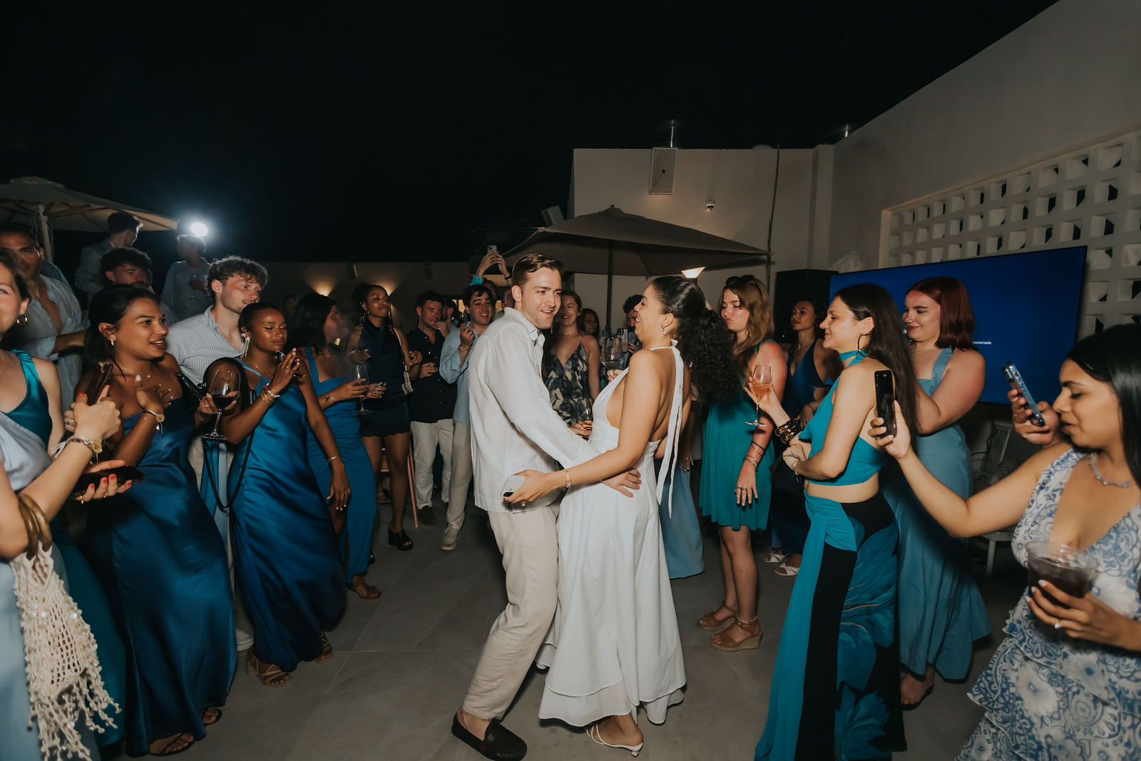 Guests filling the dance floor at a private celebration in Punta Cana